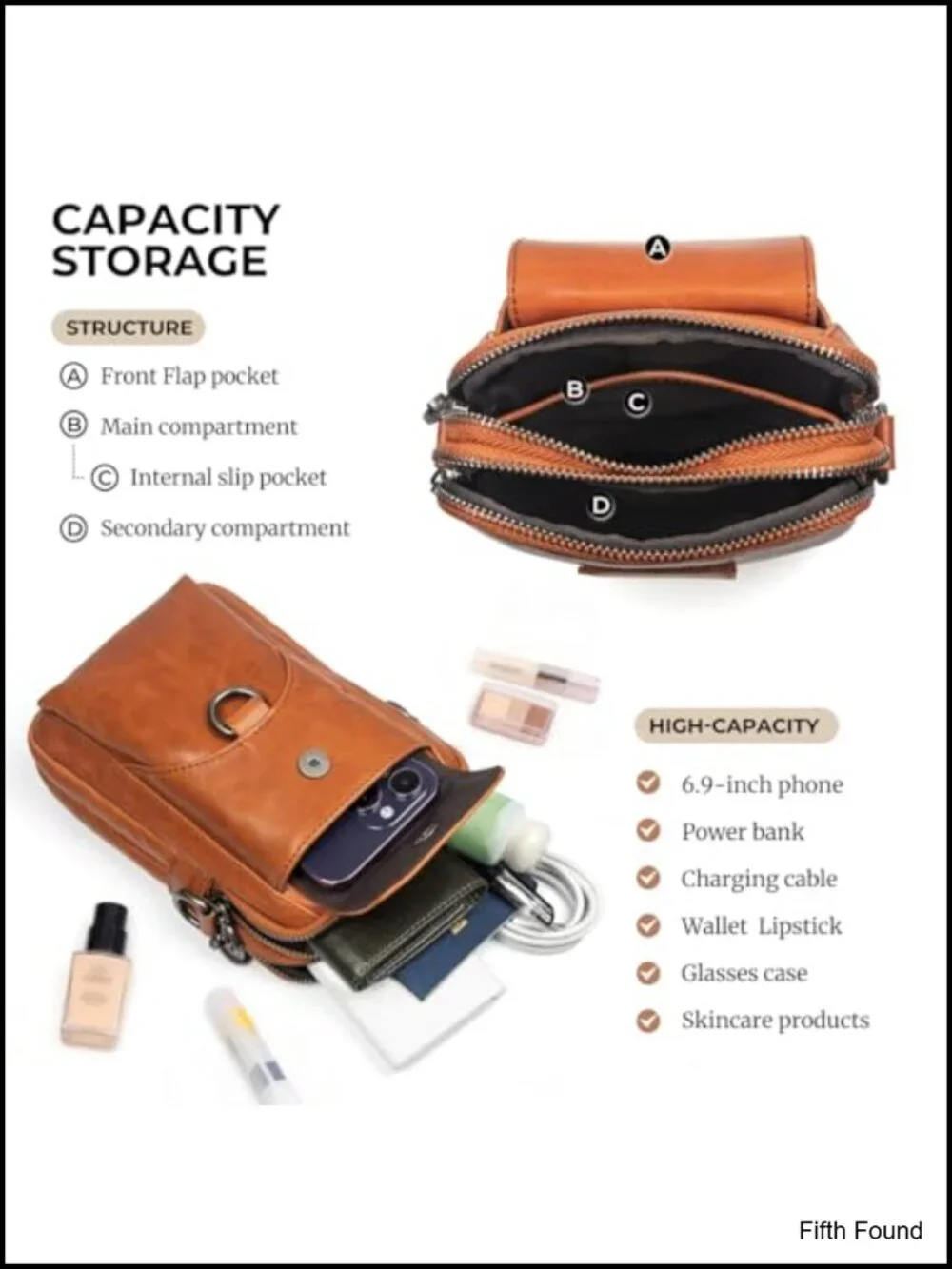 Genuine Leather Small Crossbody Messenger Phone Bag